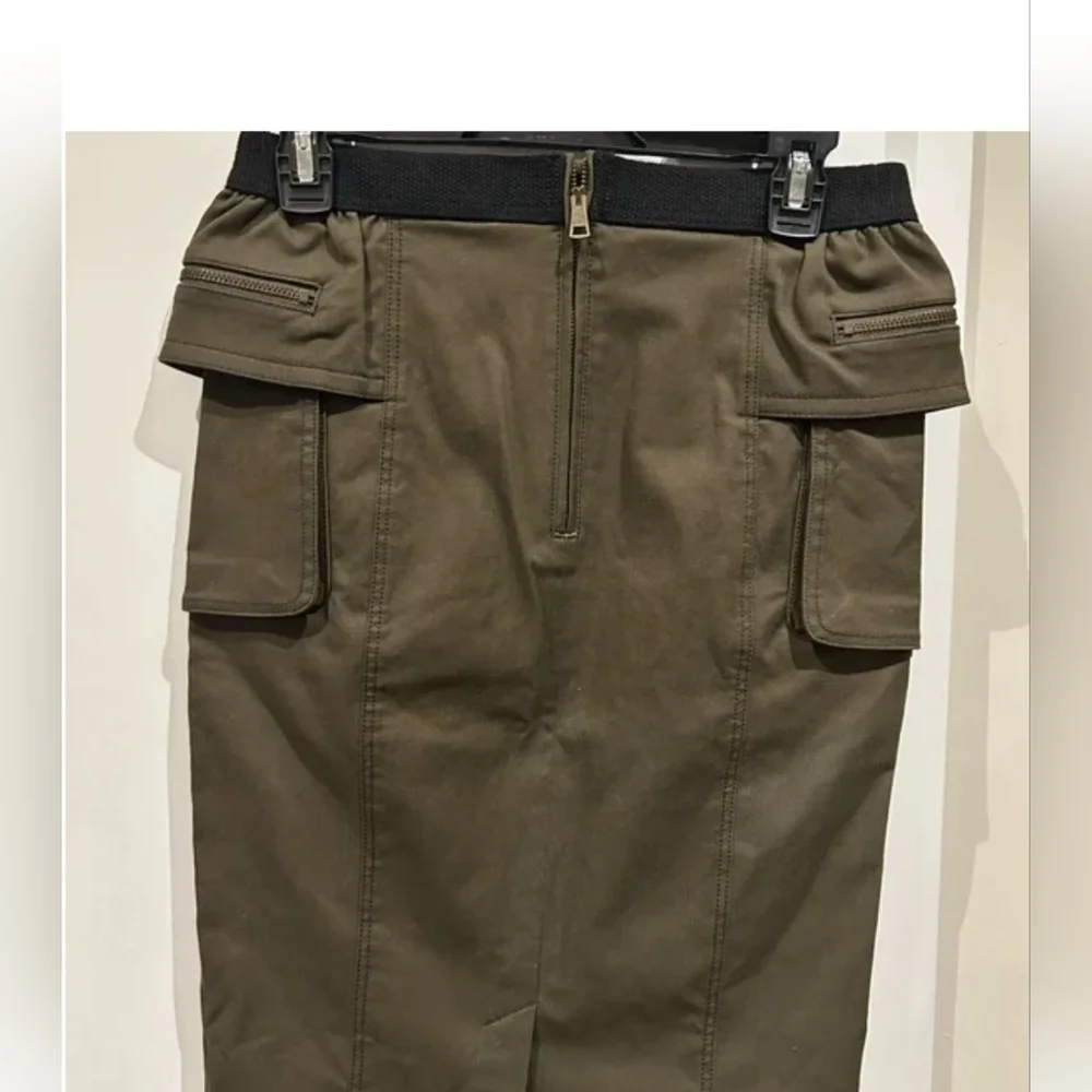 SALE BURBERRY Pencil Military Skirt Pockets size 2 - Picture 4 of 7